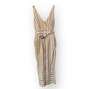 Striped Tan and Brown Romper